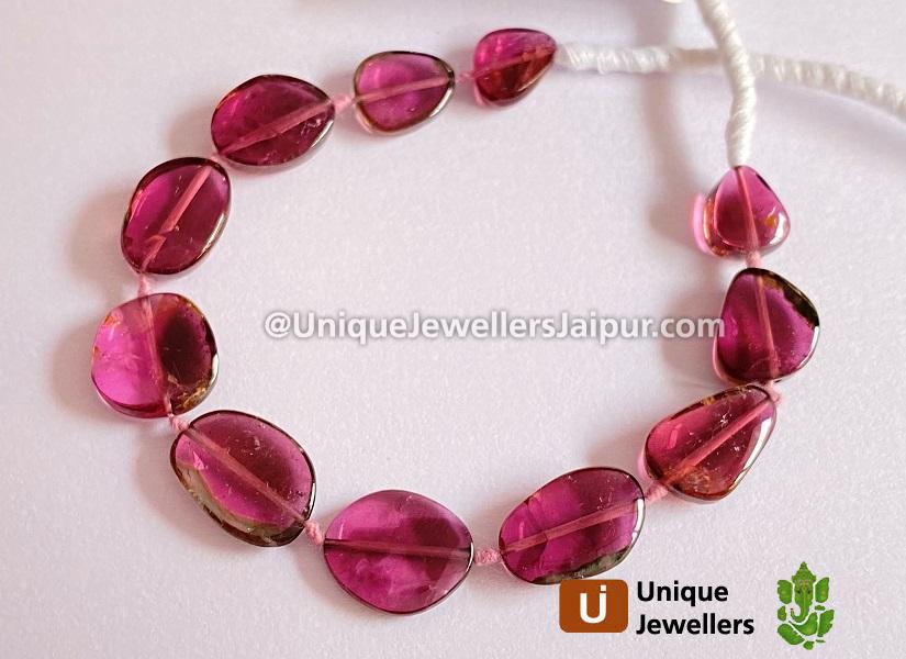 Watermelon Tourmaline Smooth Slices Beads